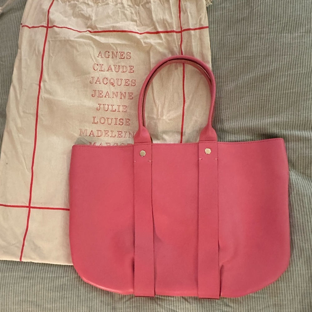 Clare V Pink Leather Trop Tote